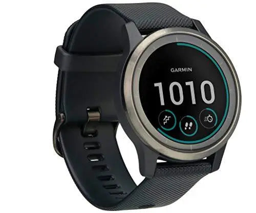 Garmin vivoactive 4, GPS Smartwatch, Features Music, Body Energy Monitoring, Animated Workouts, Pulse Ox Sensors and More, Silver with Gray Band