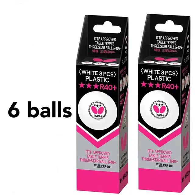 Genuine Butterfly New Materials Plastic ABS 3-Star Table Tennis Ball Butterfly Brand Ping Pong Balls 6 balls two boxes