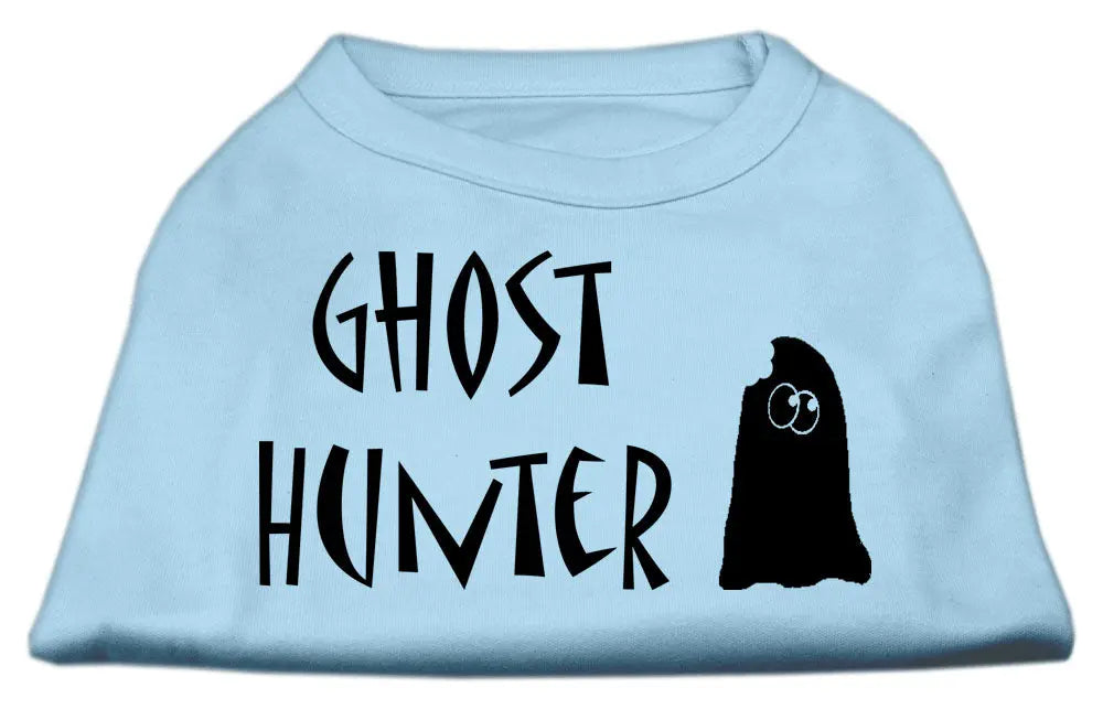 Ghost Hunter Screen Print Shirt Baby Blue With Black Lettering Lg Default Title