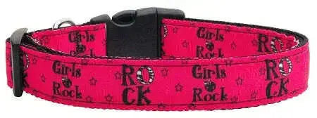 Girls-Rock-Nylon-Ribbon-Dog-Collars-Large-GreatEagleInc-333889159