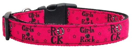 Girls Rock Nylon Ribbon Dog Collars Large Default Title