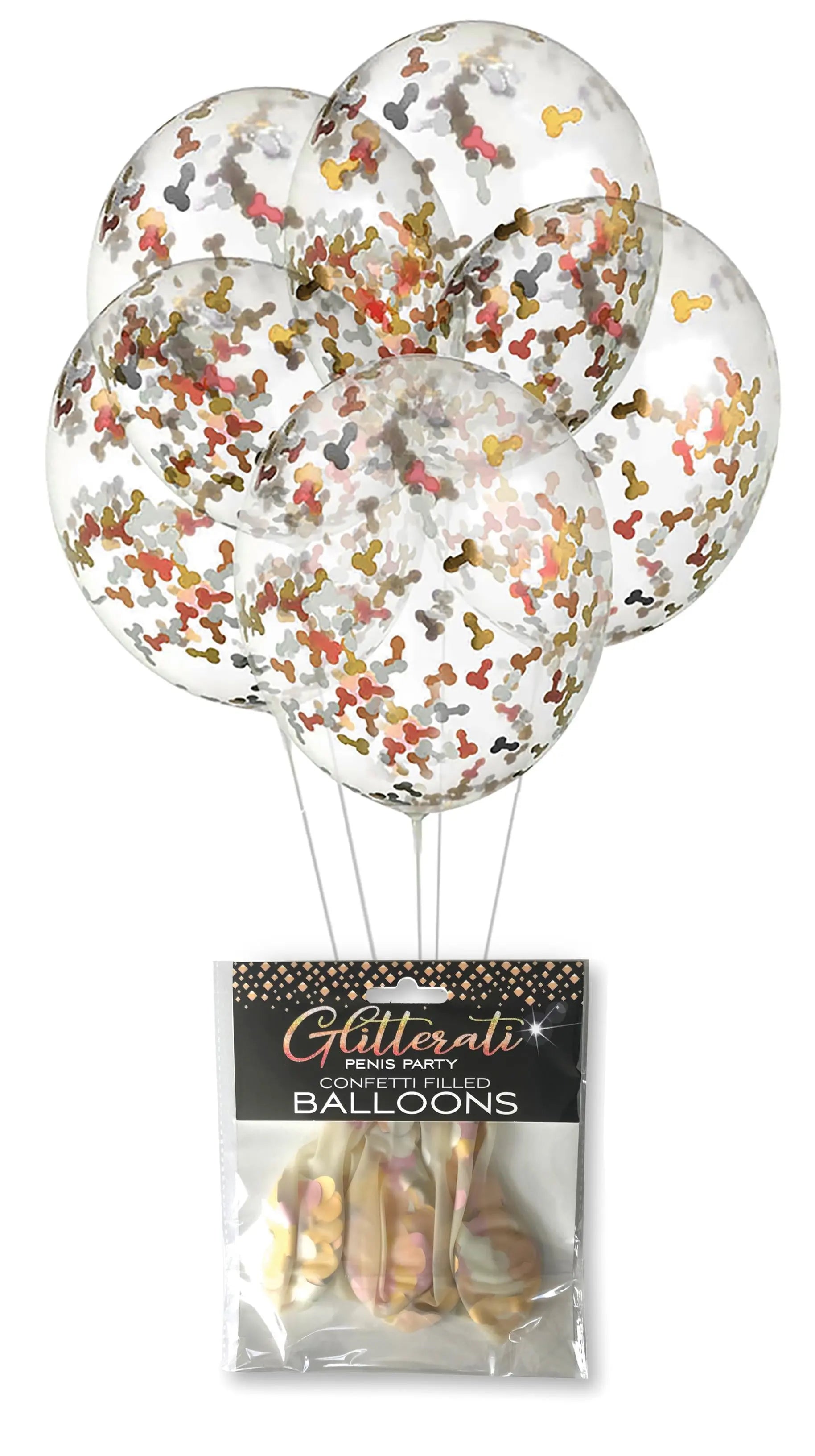 Glitterati Penis Party Confetti Balloon Little Genie