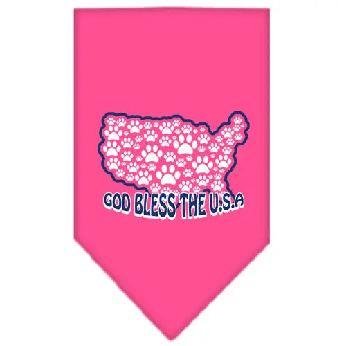 God Bless Usa Screen Print Bandana Bright Pink Large Default Title