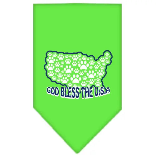 God Bless Usa Screen Print Bandana Lime Green Small Default Title