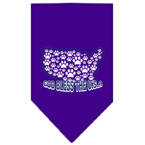 God Bless Usa Screen Print Bandana Purple Small Default Title