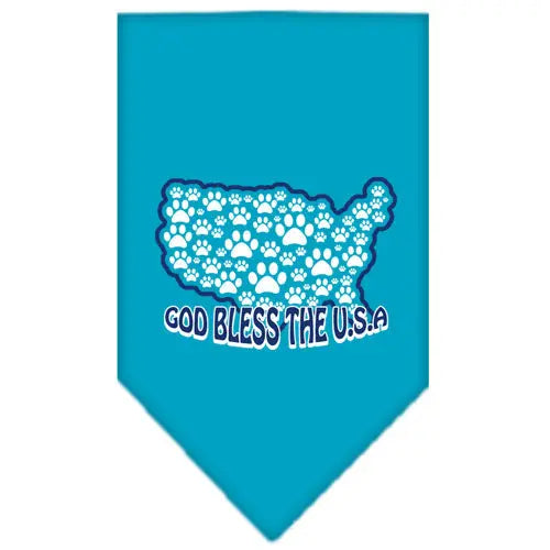 God Bless Usa Screen Print Bandana Turquoise Small Default Title