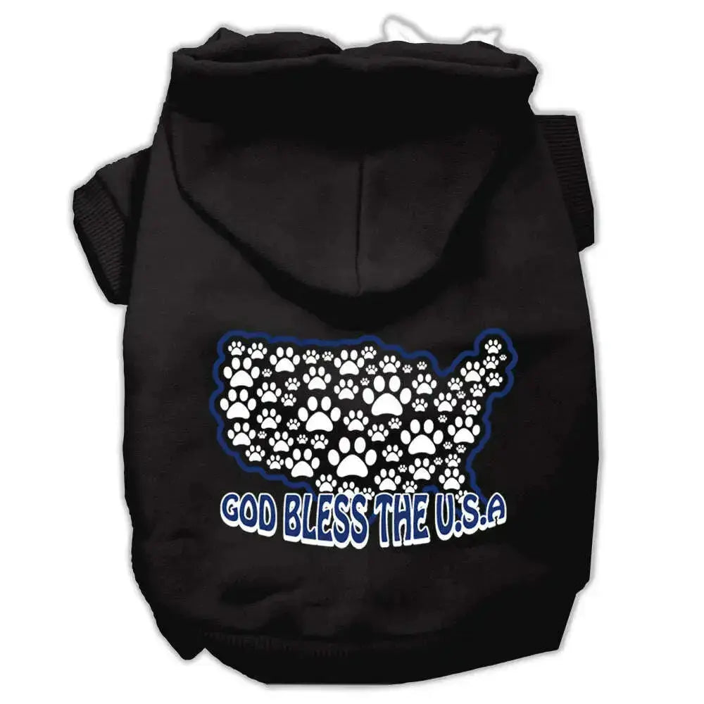 God-Bless-Usa-Screen-Print-Pet-Hoodies-Black-L-GreatEagleInc-318623626