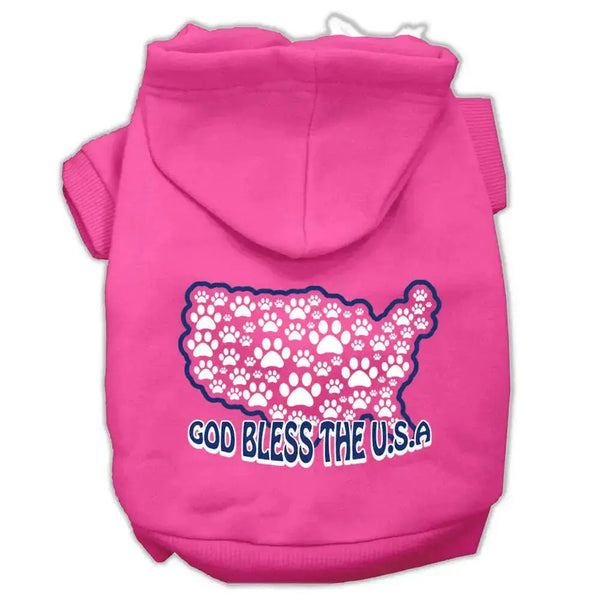 God-Bless-Usa-Screen-Print-Pet-Hoodies-Bright-Pink-Size-Xl-GreatEagleInc-319420388