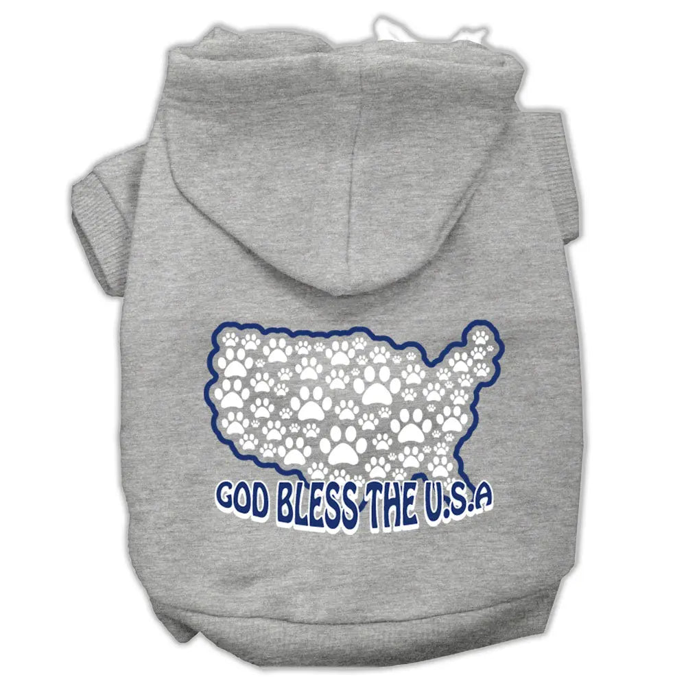 God Bless Usa Screen Print Pet Hoodies Grey S Default Title