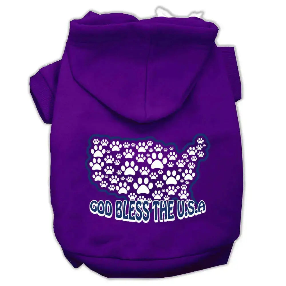 God-Bless-Usa-Screen-Print-Pet-Hoodies-Purple-Size-L-GreatEagleInc-319421973