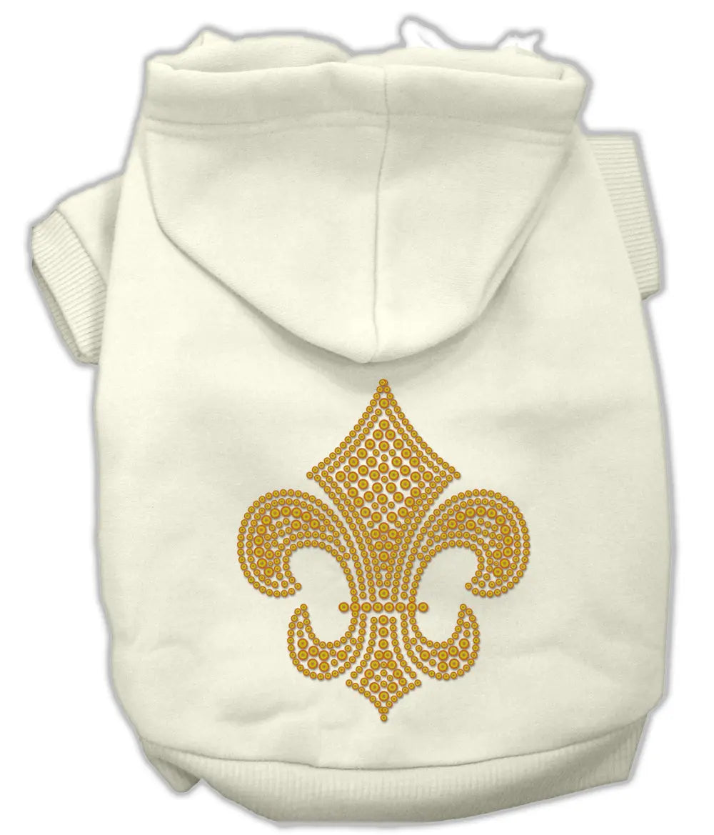 Gold Fleur De Lis Hoodie Cream L Default Title