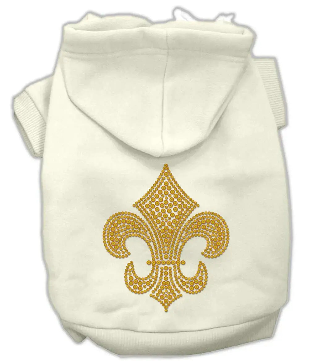 Gold-Fleur-De-Lis-Hoodie-Cream-Xl-GreatEagleInc-319480318