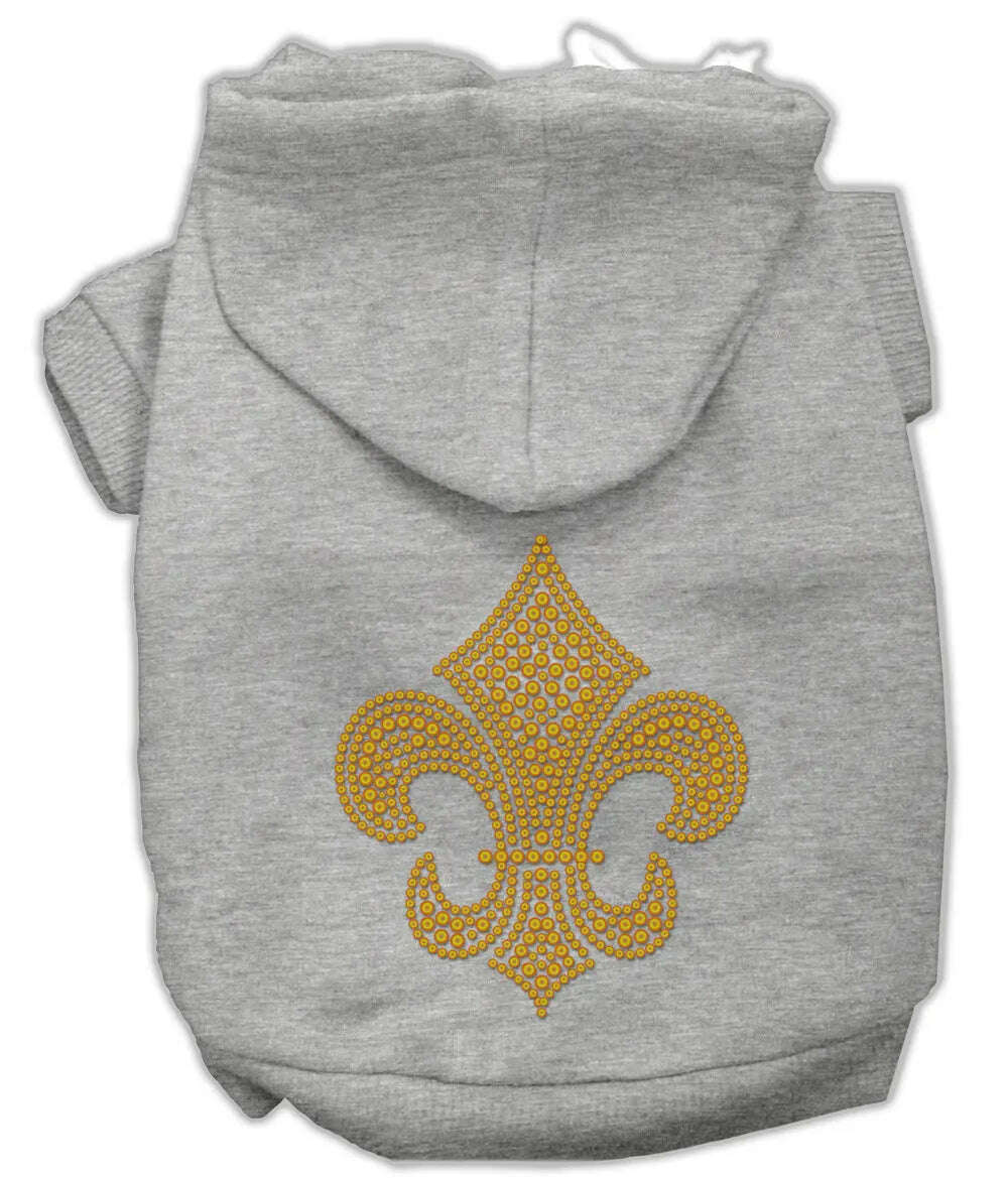 Gold-Fleur-De-Lis-Hoodie-Grey-Xl-GreatEagleInc-319480213