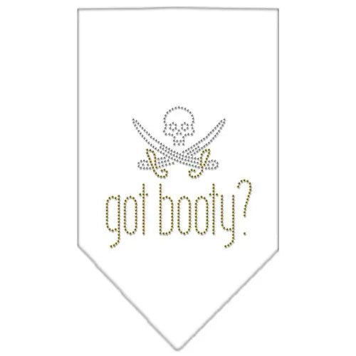 Got Booty Rhinestone Bandana White Large Default Title