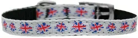 Graffiti-Union-Jack_uk-Flag_-Nylon-Dog-Collar-With-Classic-Buckle-3-8_-Size-14-GreatEagleInc-333885645