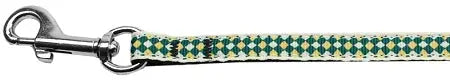 Green Checkers Nylon Dog Leash 3/8 Wide 6ft Lsh Default Title