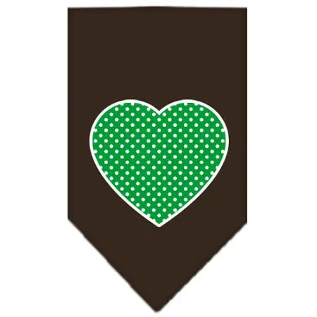 Green Swiss Dot Heart Screen Print Bandana Cocoa Small Default Title