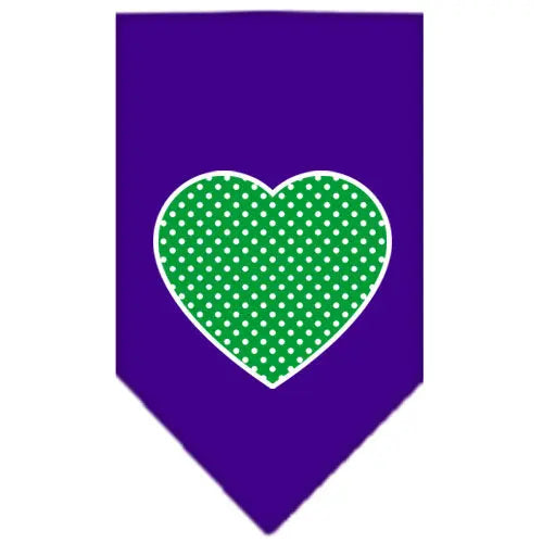 Green Swiss Dot Heart Screen Print Bandana Purple Large Default Title