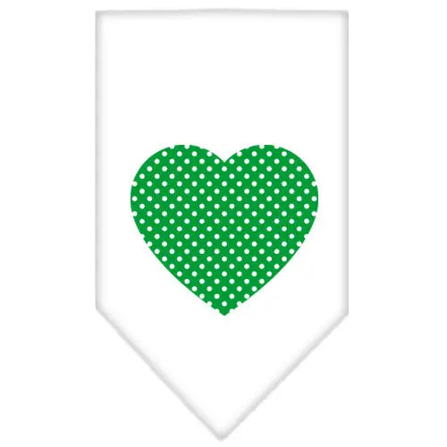 Green Swiss Dot Heart Screen Print Bandana White Large Default Title