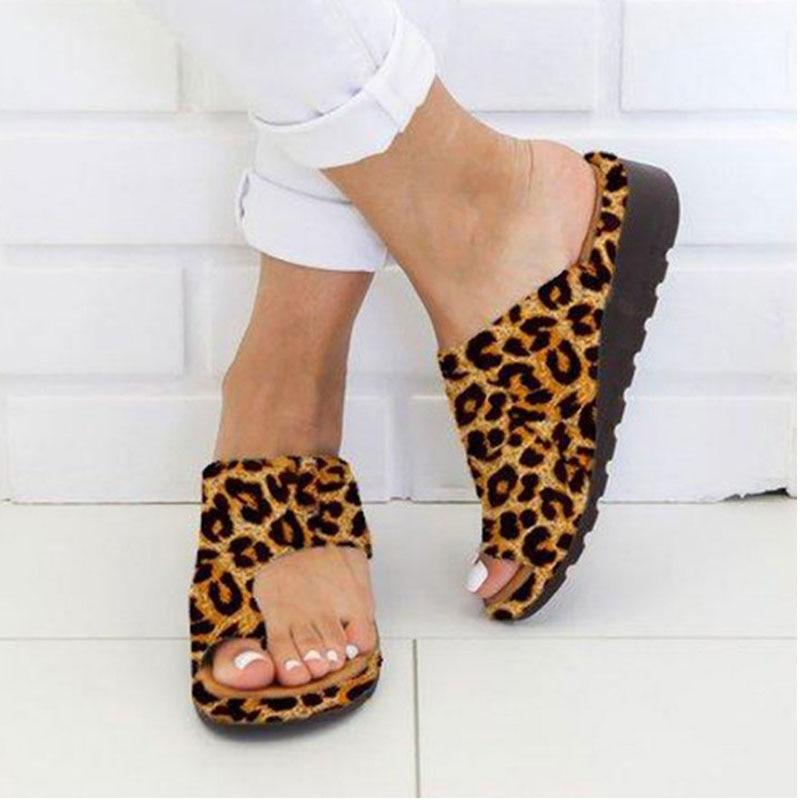 Women Shoes  PU Leather Comfy Platform Flat Sole Ladies Casual Soft Big Toe Foot Correction Sandal Orthopedic Bunion Corrector-C GreatEagleInc