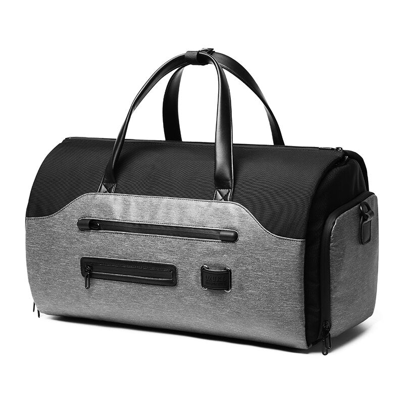 OZUKO Multifunction Men Suit Storage Travel Bag Large Capacity Luggage Handbag Male Waterproof Travel Duffel Bag Shoes Pocket Gray