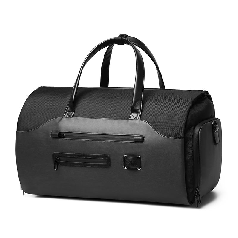 OZUKO Multifunction Men Suit Storage Travel Bag Large Capacity Luggage Handbag Male Waterproof Travel Duffel Bag Shoes Pocket Black