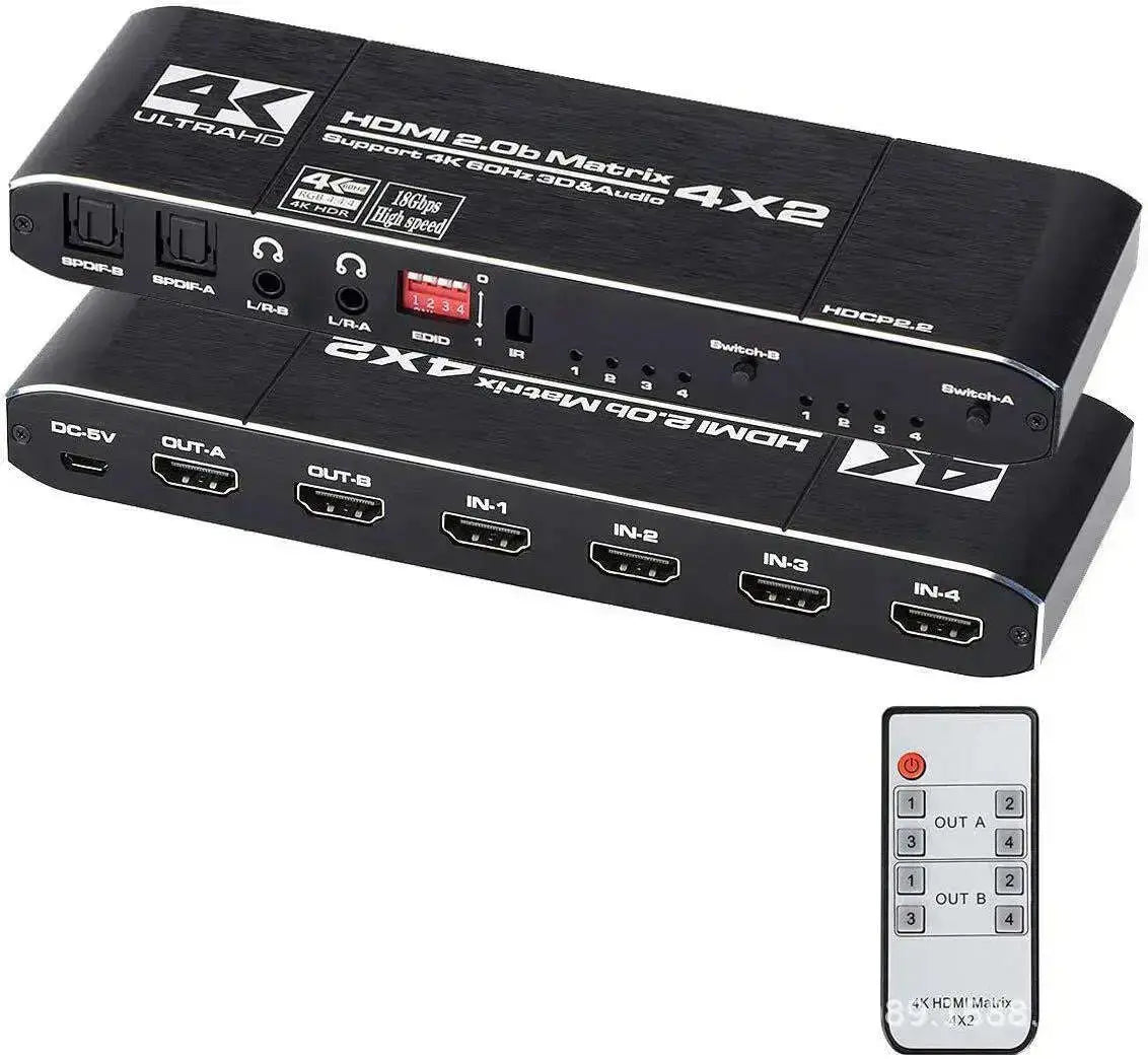 HDMI-Matrix-Four-In-Two-Out-Splitter-Switcher-HDMI-Bidirectional-Switcher-4K-Video-Splitter-GreatEagleInc-334022925