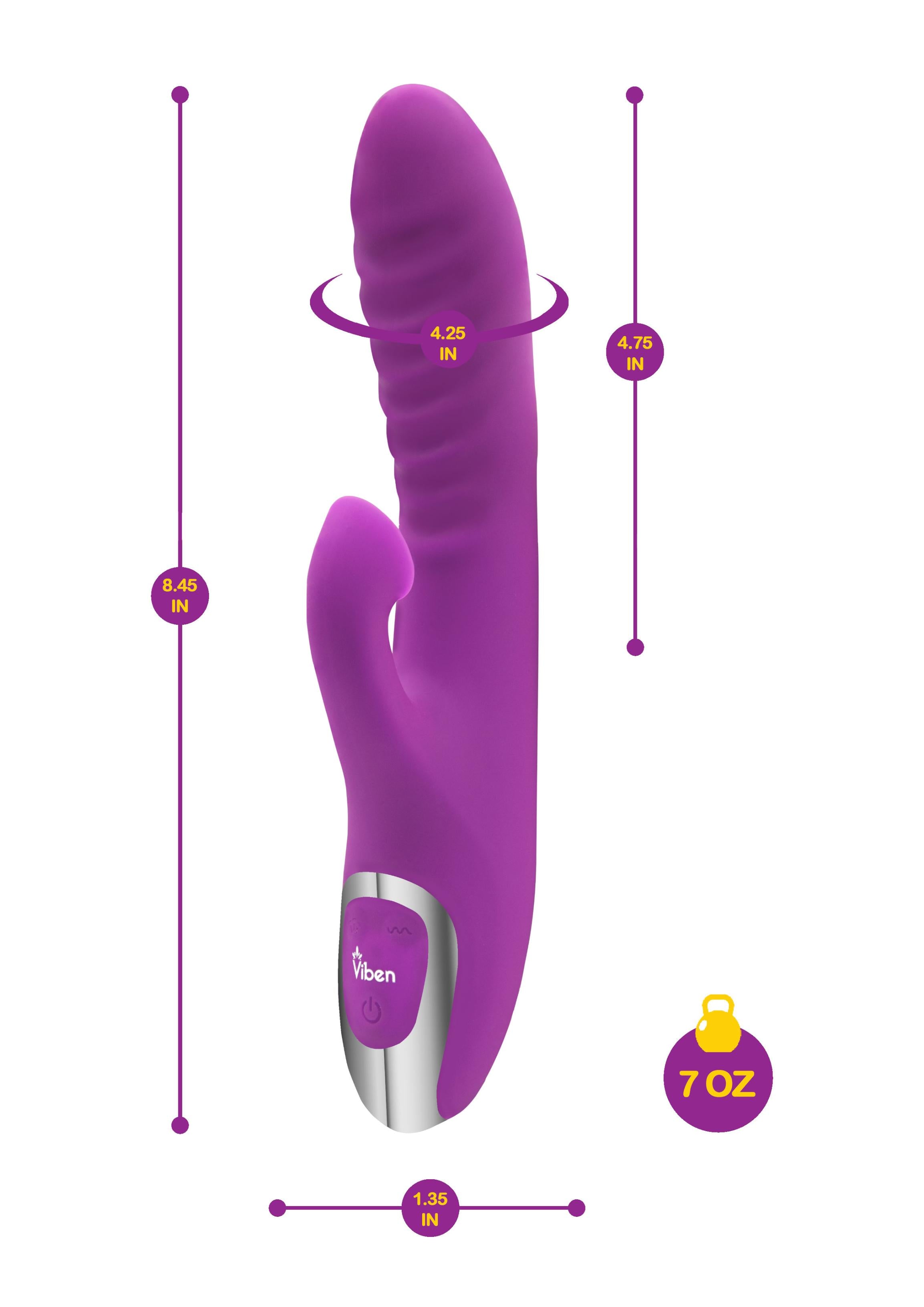 Frenzy - Rabbit Vibe With Clitoral Suction - Berry Viben