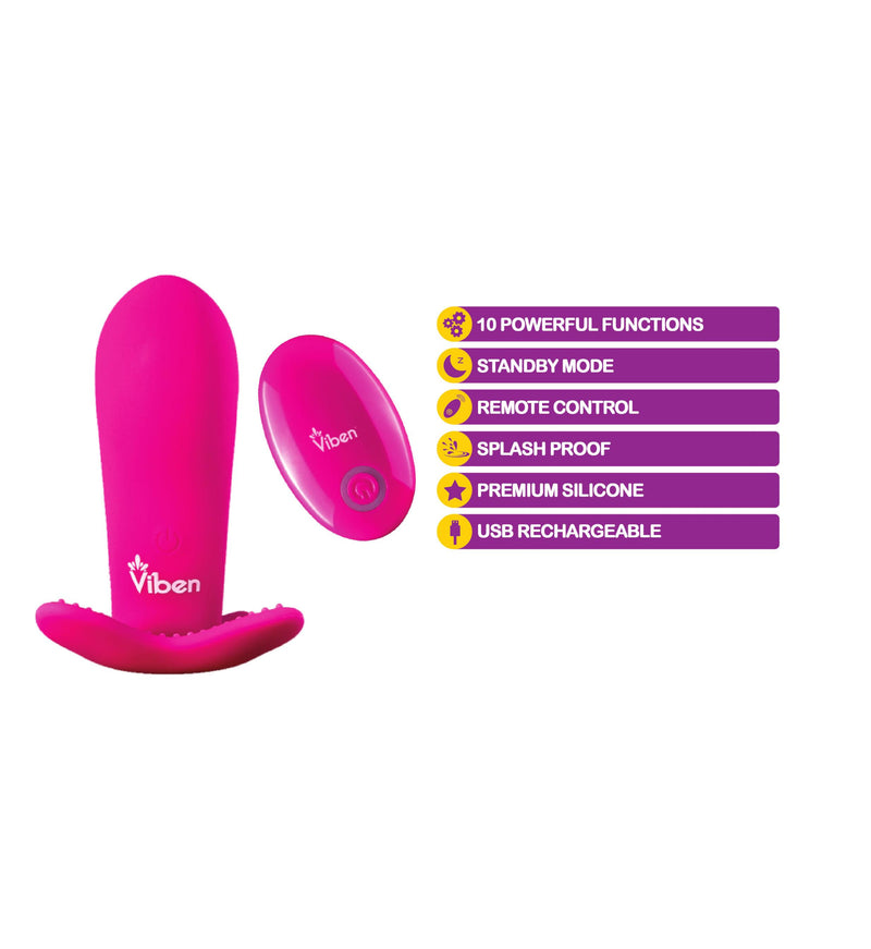 Intrigue - Remote Control 10-Function Panty Vibe - Hot Pink Viben