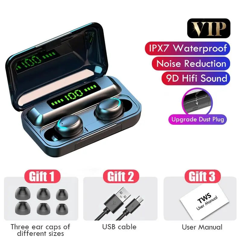 H&A Bluetooth V5.0 Earphones Wireless Headphones With Microphone Sports Waterproof Headsets 2200mAh Charging Box For Android GreatEagleInc