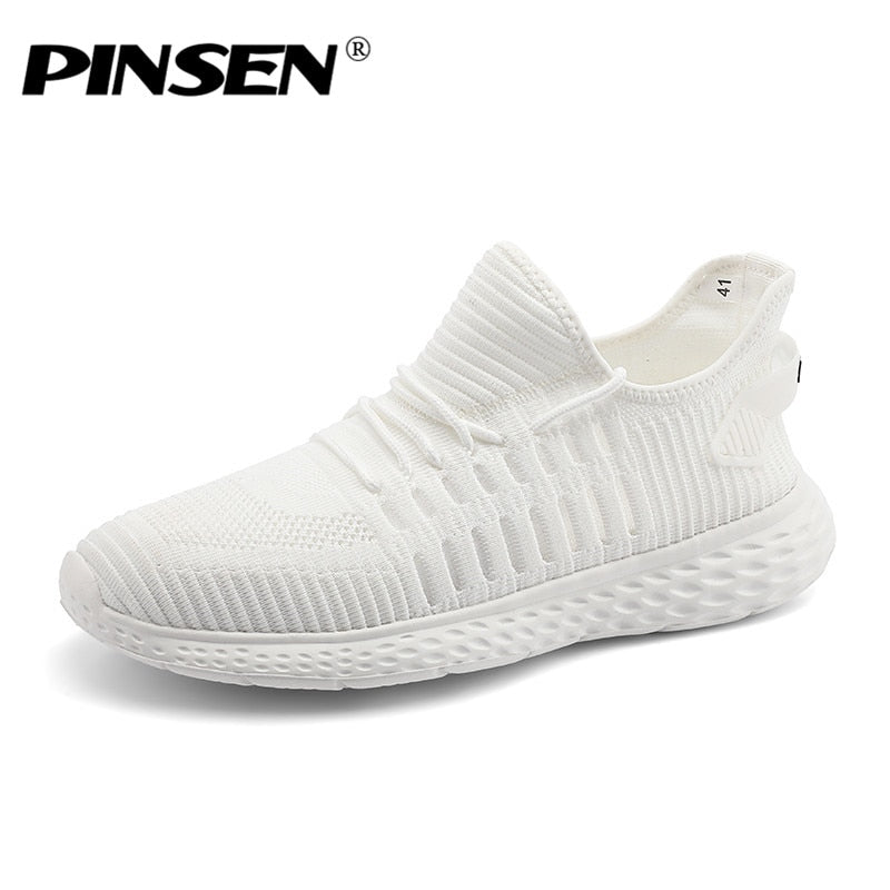 PINSEN 2020 Fashion Sneakers Shoes For Women Flats Breathable Mesh Casual Shoes Woman Lace-up Comfortable Trainers Ladies Shoes GreatEagleInc
