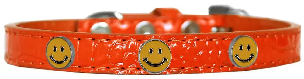 Happy-Face-Widget-Croc-Dog-Collar-Orange-Size-20-GreatEagleInc-319191988