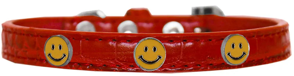 Happy Face Widget Croc Dog Collar Red Size 12 Default Title
