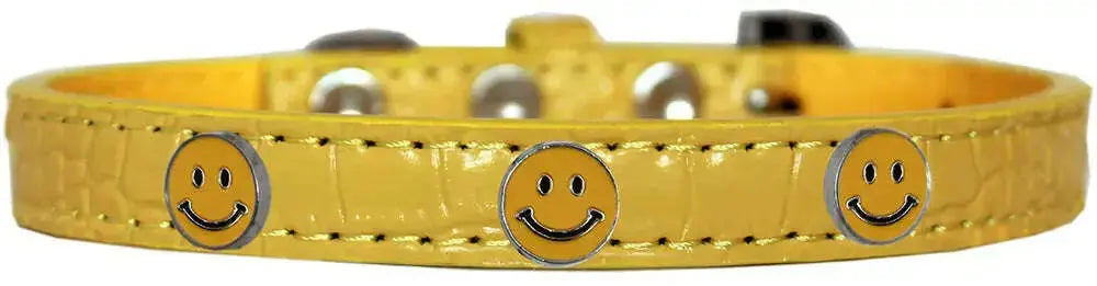 Happy-Face-Widget-Croc-Dog-Collar-Yellow-Size-20-GreatEagleInc-319992237