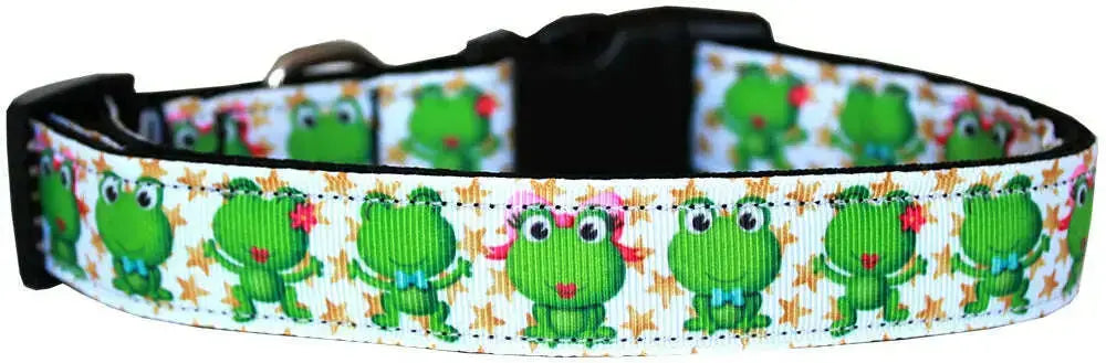Happy-Frogs-Nylon-Dog-Collar-Md-Narrow-GreatEagleInc-333692722