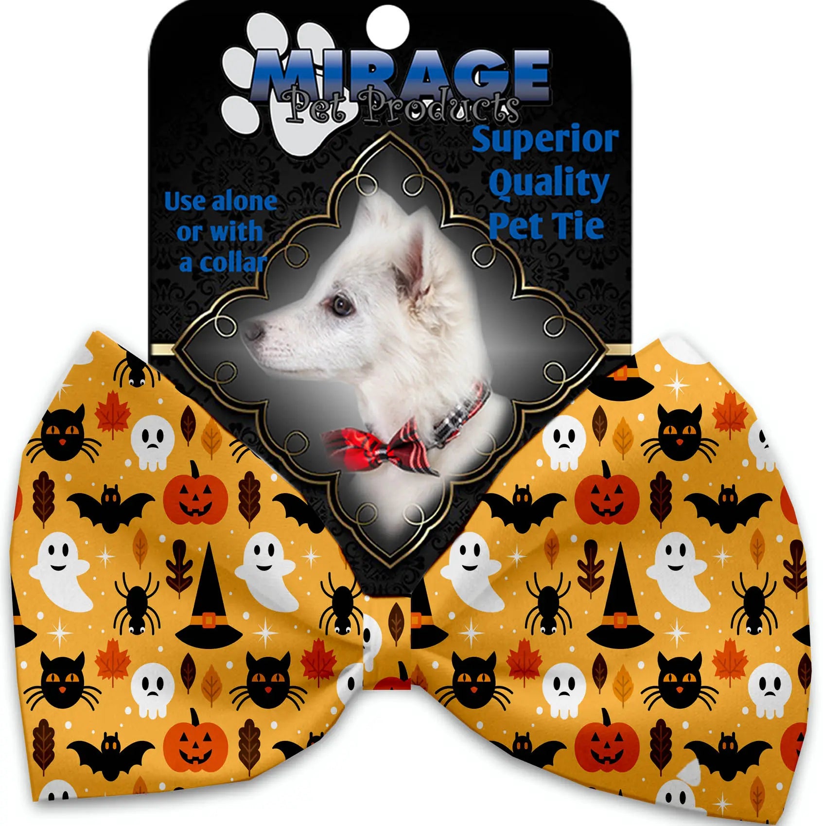 Happy Halloween Pet Bow Tie Collar Accessory With Velcro Default Title