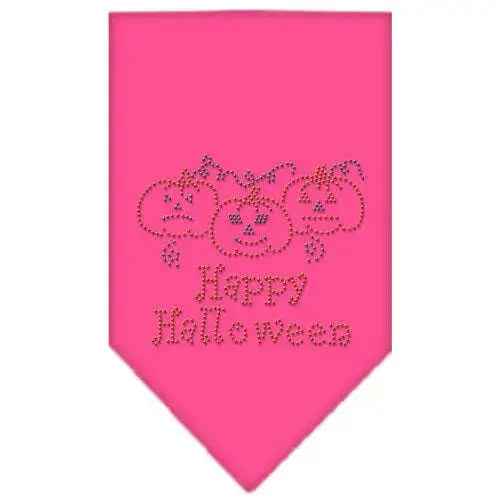 Happy-Halloween-Rhinestone-Bandana-Bright-Pink-Small-GreatEagleInc-319077679