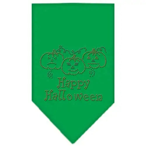 Happy-Halloween-Rhinestone-Bandana-Emerald-Green-Small-GreatEagleInc-319077581