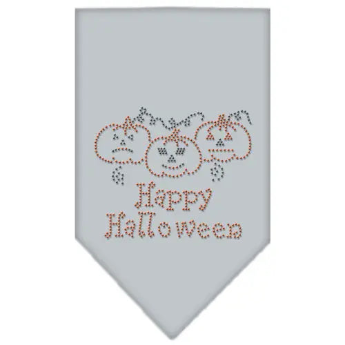 Happy Halloween Rhinestone Bandana Grey Small Default Title