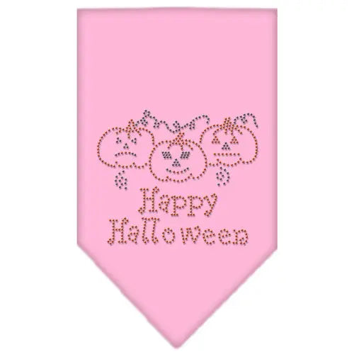 Happy Halloween Rhinestone Bandana Light Pink Large Default Title