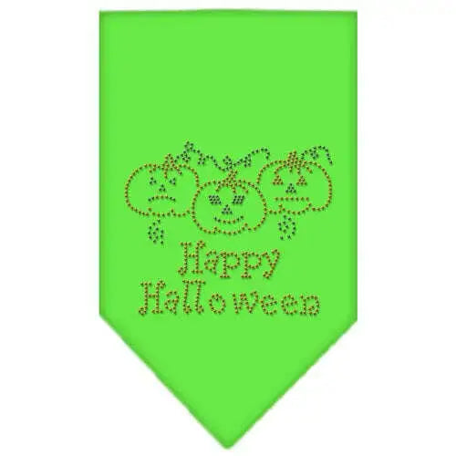 Happy-Halloween-Rhinestone-Bandana-Lime-Green-Small-GreatEagleInc-319077330