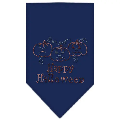Happy Halloween Rhinestone Bandana Navy Blue Small Default Title