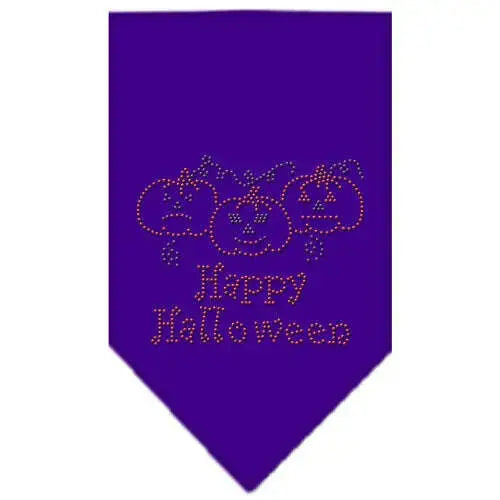 Happy-Halloween-Rhinestone-Bandana-Purple-Small-GreatEagleInc-319077061