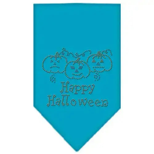 Happy-Halloween-Rhinestone-Bandana-Turquoise-Large-GreatEagleInc-319077919