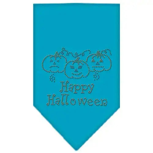 Happy-Halloween-Rhinestone-Bandana-Turquoise-Small-GreatEagleInc-319076922