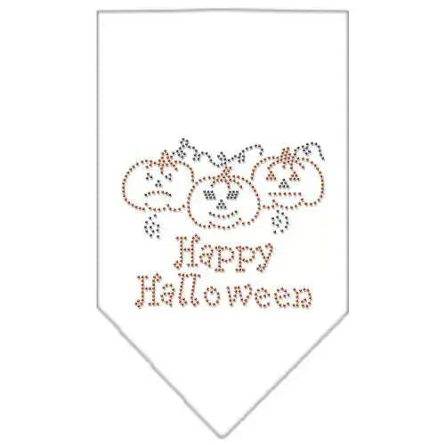 Happy-Halloween-Rhinestone-Bandana-White-Small-GreatEagleInc-319076886