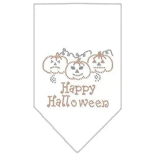 Happy-Halloween-Rhinestone-Bandana-White-Small-GreatEagleInc-319076840