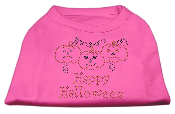 Happy Halloween Rhinestone Shirts Bright Pink S Default Title