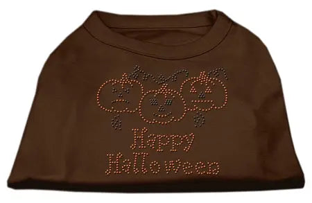 Happy Halloween Rhinestone Shirts Brown Xxl Default Title