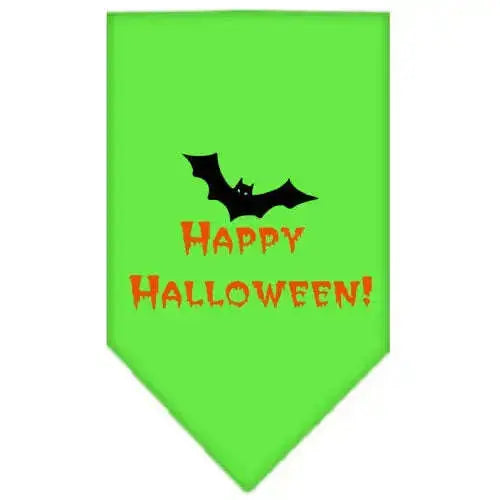 Happy-Halloween-Screen-Print-Bandana-Lime-Green-Large-GreatEagleInc-319199563